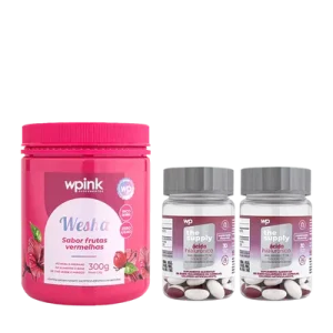 kit wpink wesha chá verde e hibisco + 2 ácidos hialurônicos - wp