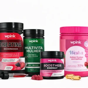 kit wpink: creatina + booster energy + multivita mulher