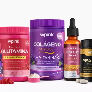 kit wpink beauty: colágeno + glutamina + magnésio + booster - wp