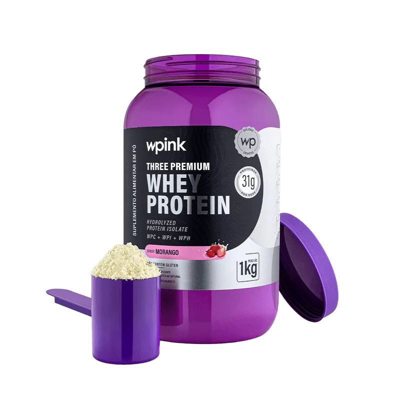 three premium whey protein morango 3w - (1kg) - wp - Imagem 4