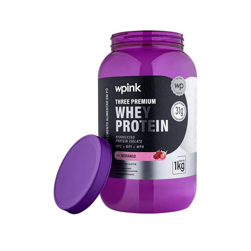 three premium whey protein morango 3w - (1kg) - wp - Imagem 7