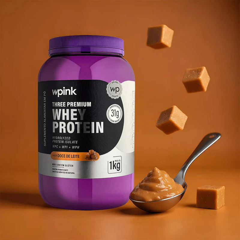 three premium whey protein doce de leite 3w - (1kg) - wp - Imagem 3