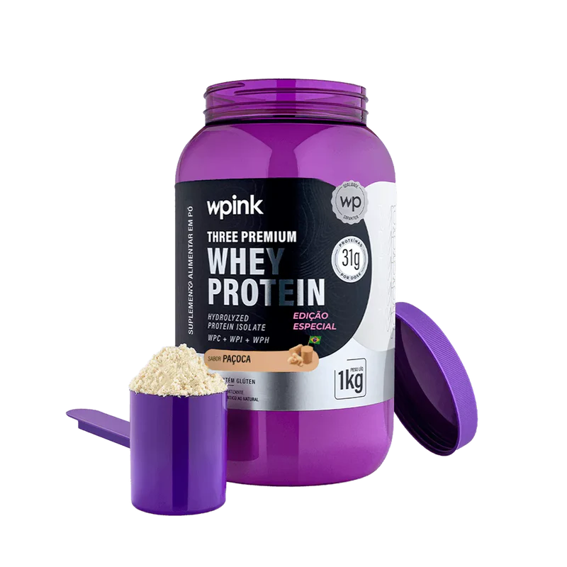 three premium whey protein paçoca 3w - (1kg) - wp - Imagem 3