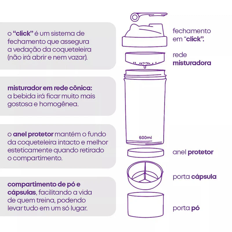 shaker pro coqueteleira 700ml - wp - Imagem 6