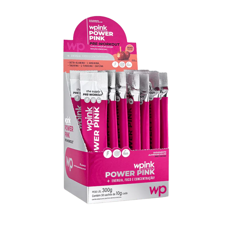 power pink de maçã do amor - pré-treino - 300g - wp - Imagem 6