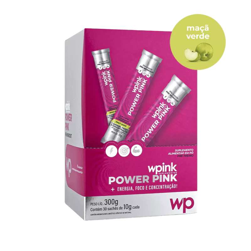 power pink de maçã verde - pré-treino - 300g - wp