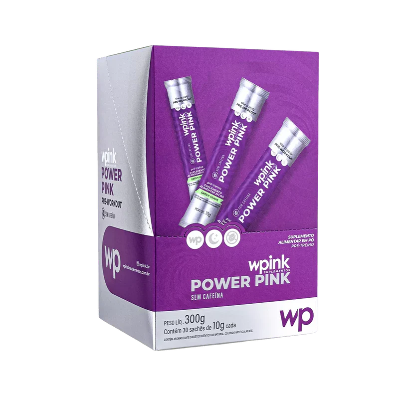 power pink sem cafeína de uva verde - pré-treino - 300g - wp - Imagem 4