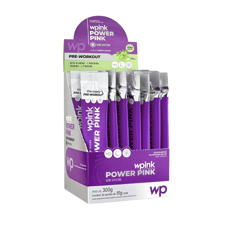 power pink sem cafeína de uva verde - pré-treino - 300g - wp - Imagem 6