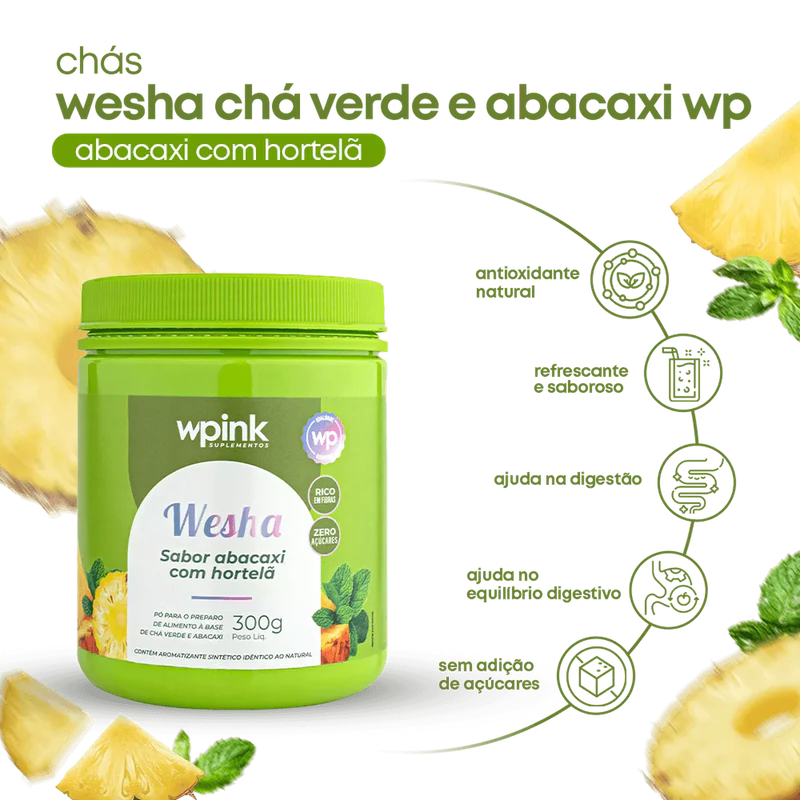 wesha chá verde e abacaxi - 300g - wp - Imagem 3